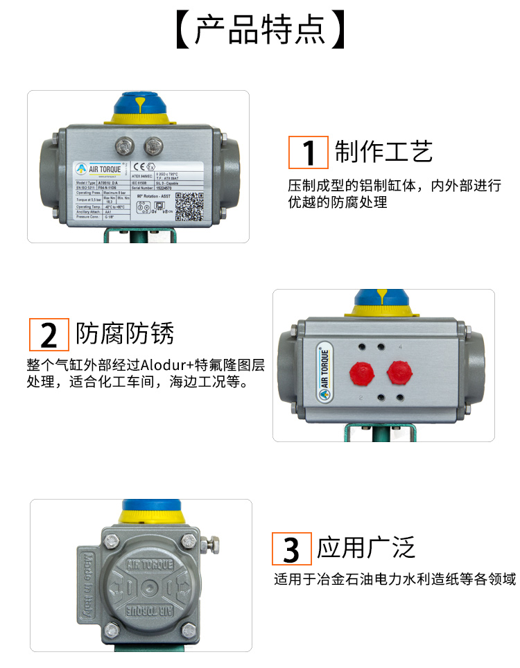 AIRTORQUE氣動襯氟球閥/法蘭球閥